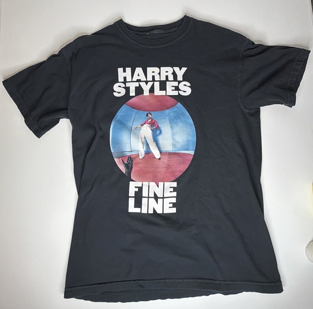 Harry Styles Fine Line Medium Graphic Black Cotton Crew Neck Short Sleeve Tee